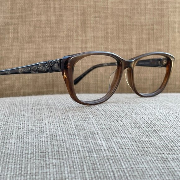 Adrienne Vittadini Women Eyeglasses Frame Brown/Black Tone Glasses Frame - Picture 1 of 12
